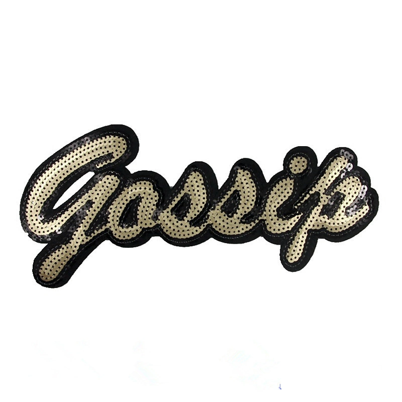 Customized Clothing Accessories Embroidered Sequin Patch Sequin Letter Patch