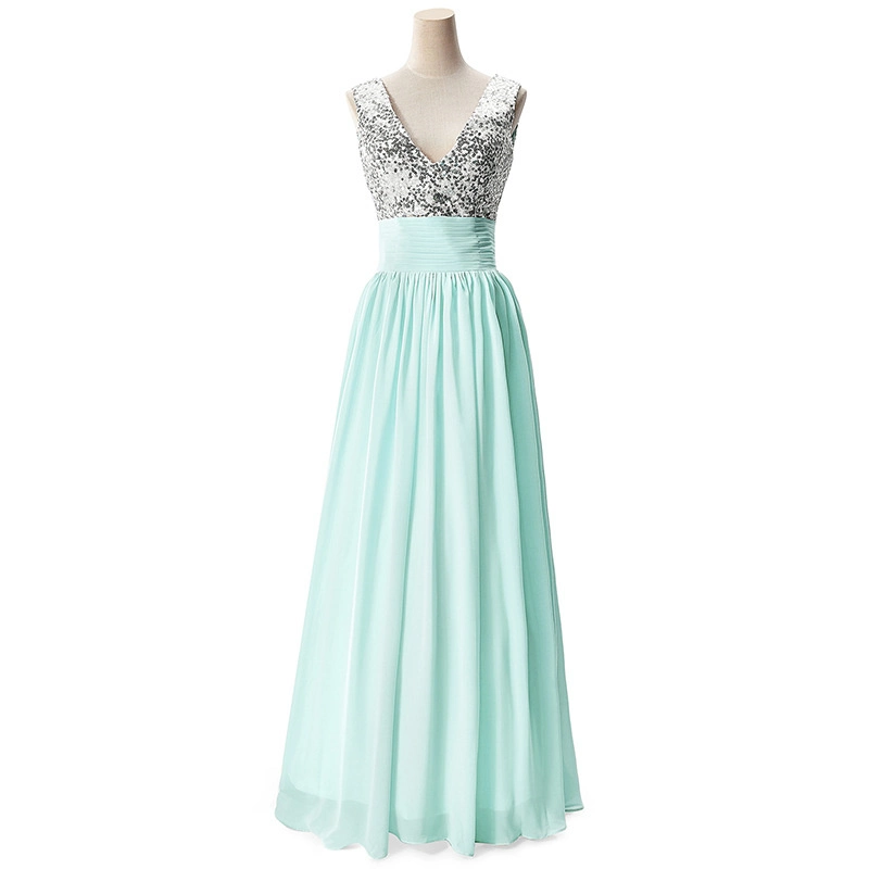 Wholesale/Supplier Hand Beaded Quinceanera Dresses V Neck Chiffon Dress