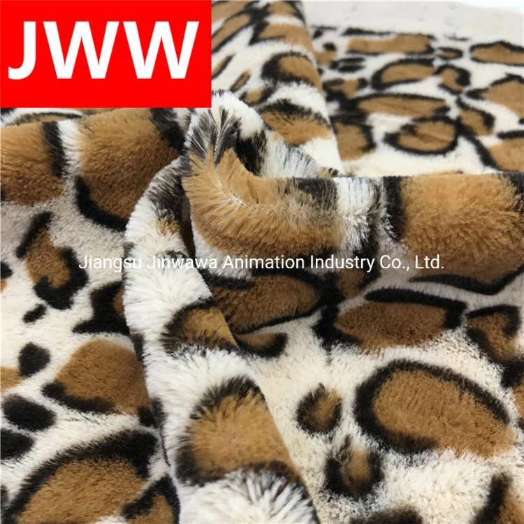 Suave Tigre Undertint Superior cómodo Tejido de felpa de PV de impresión para la ropa juguetes Hometextile chaquetas de piel sintética para damas