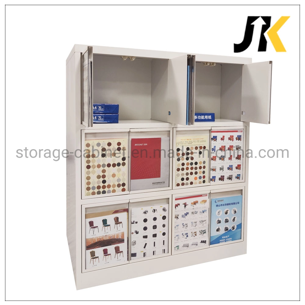 Filing Display Book Cabinet Metal Shelf Glass Door Steel Office Bookcase