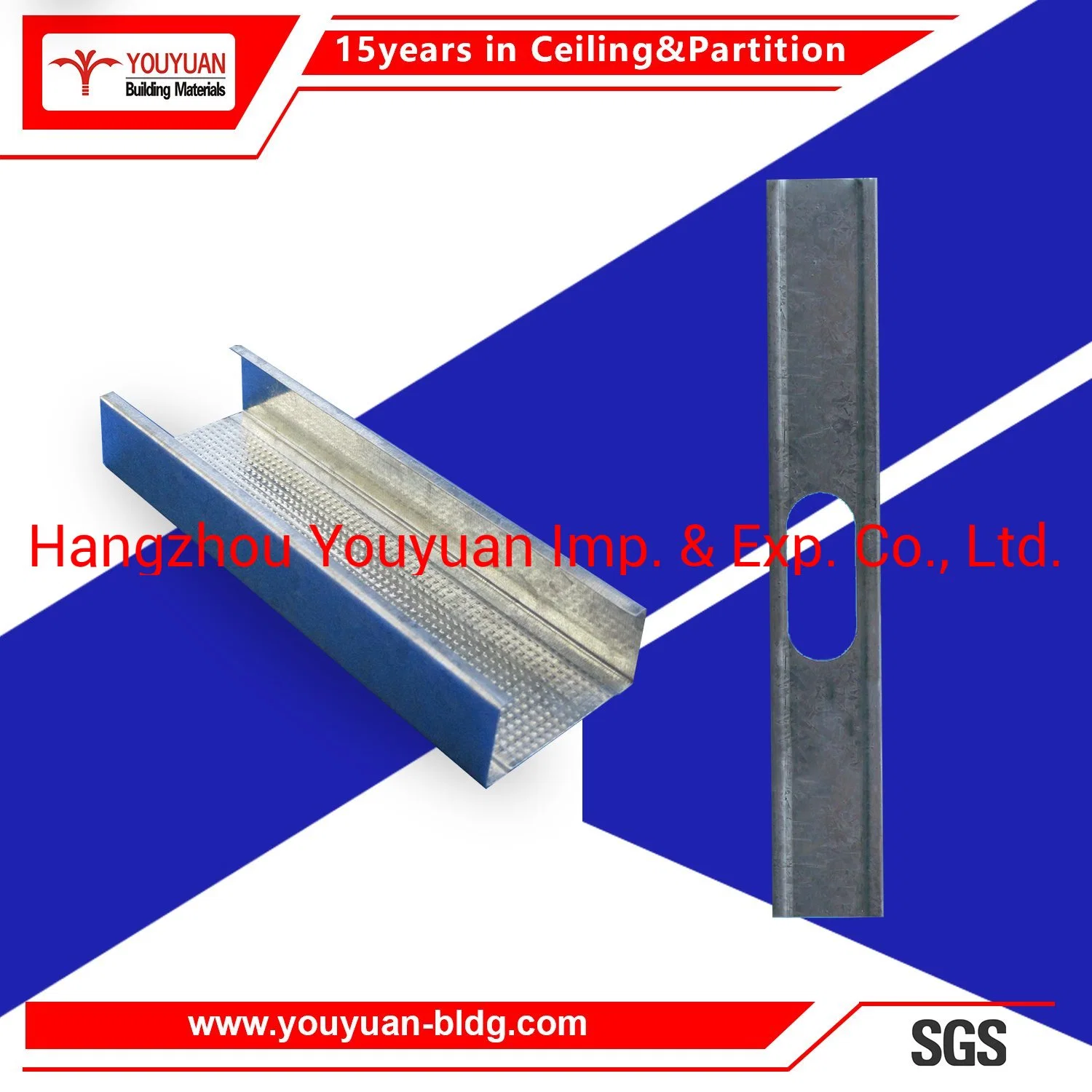 Hot Dipped Galvanized Steel Drywall Profiles Metal Frame Gypsum Board Wall Partition