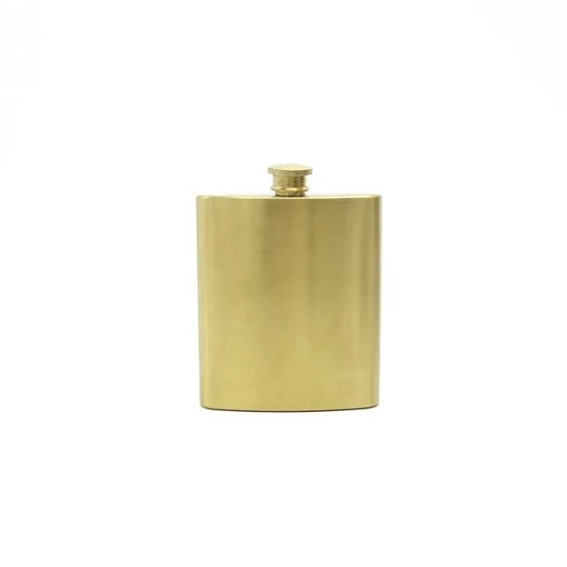 6 унций персонализированный спирт из нержавеющей стали Hip Flask Gold Finished