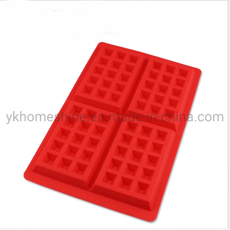 قوالب الوافل 4 ثقوب كعكة Silicone Waffle مطبخ الشوكولاته القديم كعكة الأواني تزيين طبخ قالب