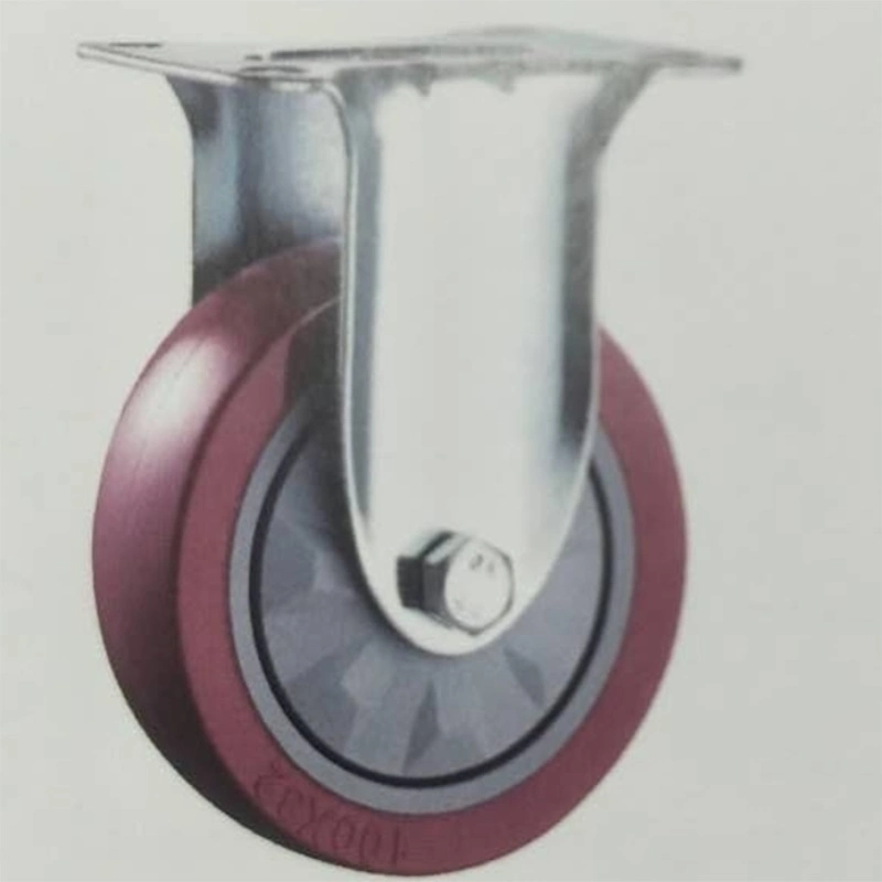 4" Adjustment Medium Duty Rubber Single Bearing with Zn-Plating Caster