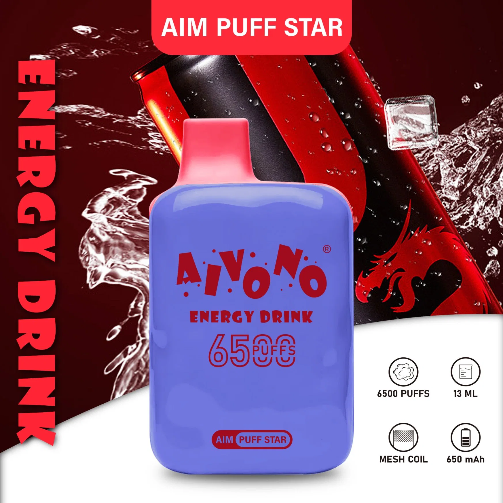 Aim Puffstar Brand Wholesale/Supplier Factory Supply Disposable/Chargeable vapes 6500 Puffs High quality/High cost performance  in Stock MOQ 200 PCS Accept OEM Uwell Vape Pen