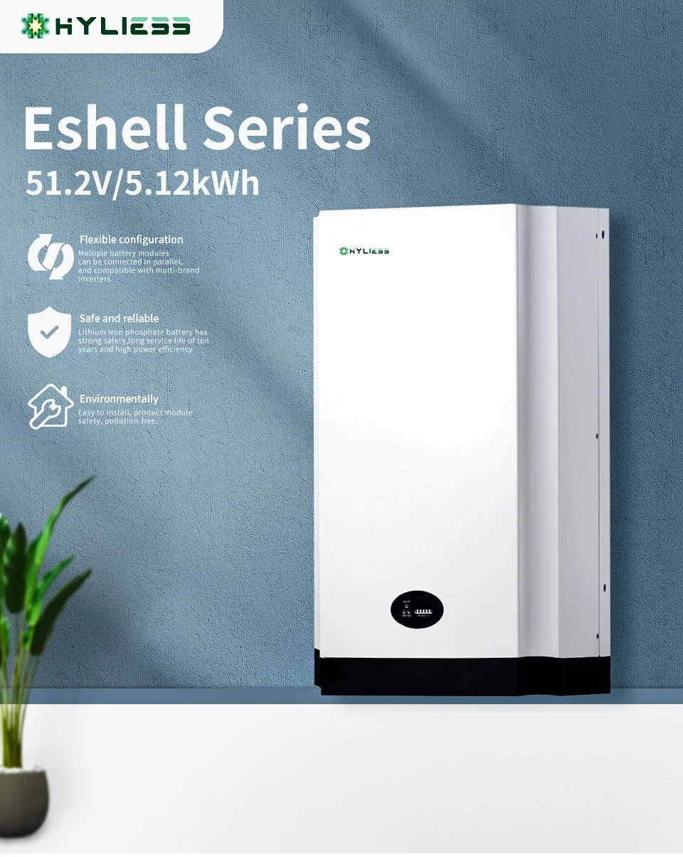 Hyliess 2023 Beliebte eShell-5K 5,12kwh Niederspannungs-Lithium-Batterie Wandmontage Energiespeicher Sunny Power