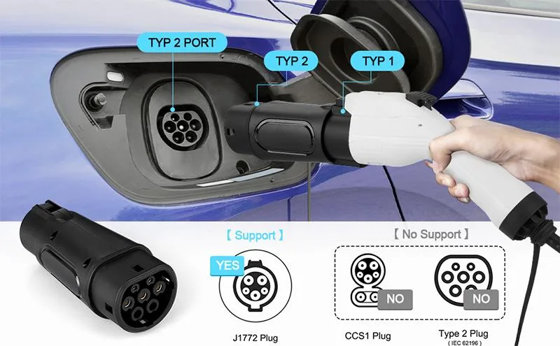 SAE J1772 to IEC 62196 European Applicable Electric Vehicle Car Charging Adapter