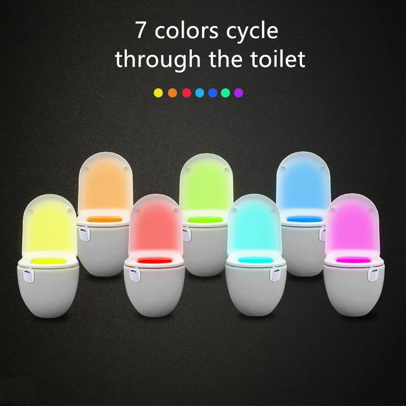 16 Colors Human Intelligence Smart LED Battery Motion Sensor Toilet Bowl Night Light