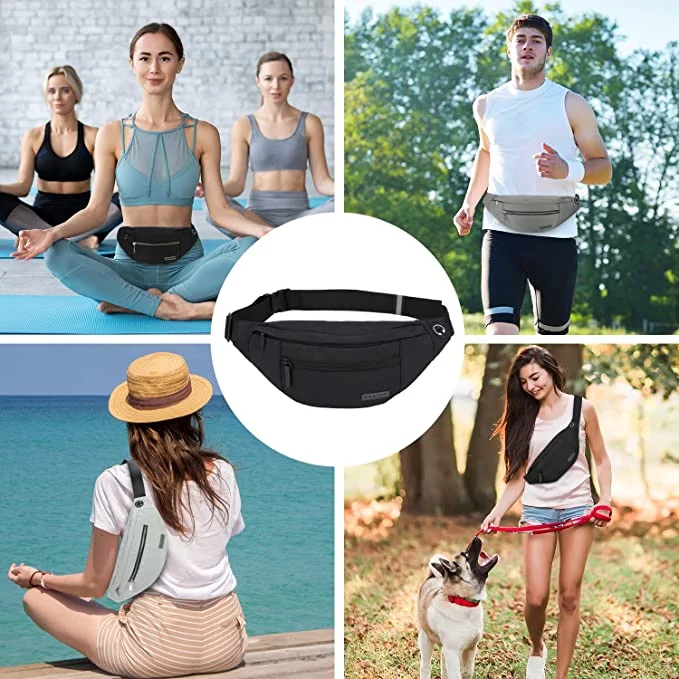 Crossbody Fanny Pack with 4-Zipper Pockets, Gifts for Enjoy Sports Festival Workout Traveling Running Casual Hands-Free Wallets Waist Pack Phone Bag