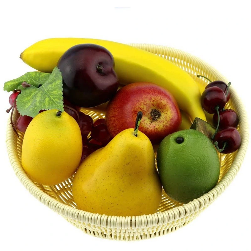 Artificial Lifelike Apple Brin Banana Grape Lemon Pear Fake Fruit Toy Home Christmas Party Decoration - 8 Fruits