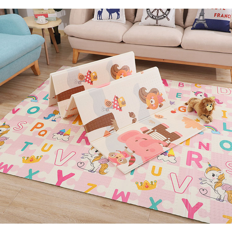 Tapis double faces réversible pour les enfants d'une épaisseur de pliage bébé jouer XPE tapis en mousse