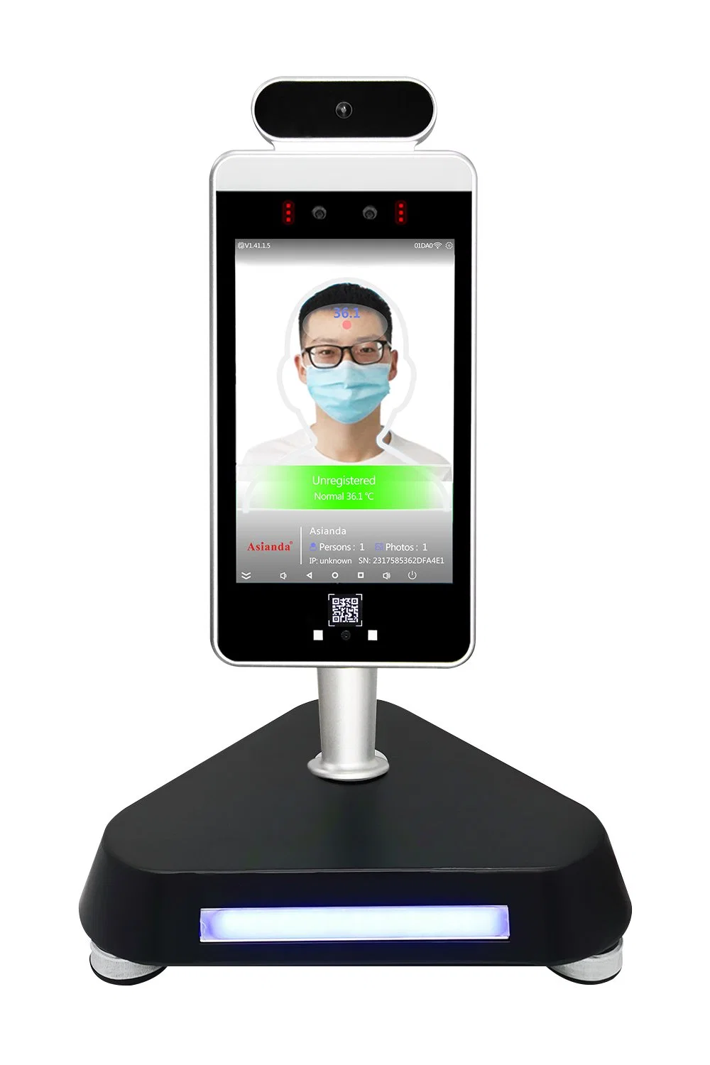 EU Digital Certificate Green Pass Office Building Visitor Mangagement with Facial Recognition Temperature Measurement Screen and Mips Software