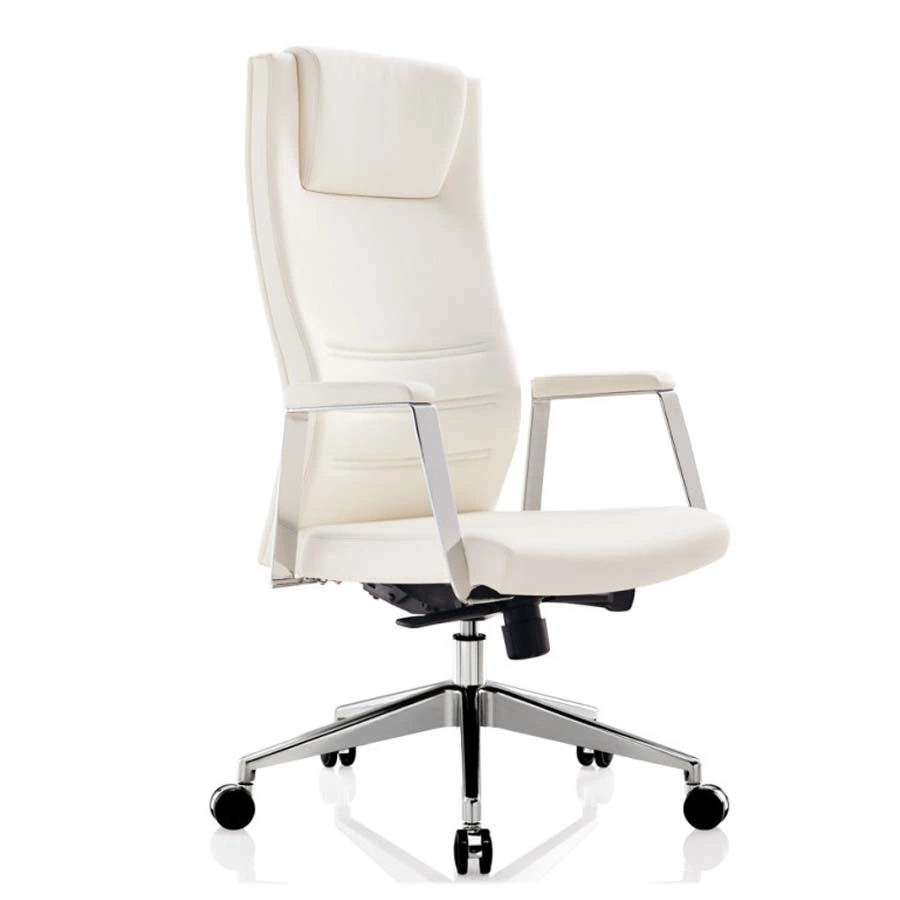 White Leather Luxury Executive Office Furniture Conference Meeting Chair