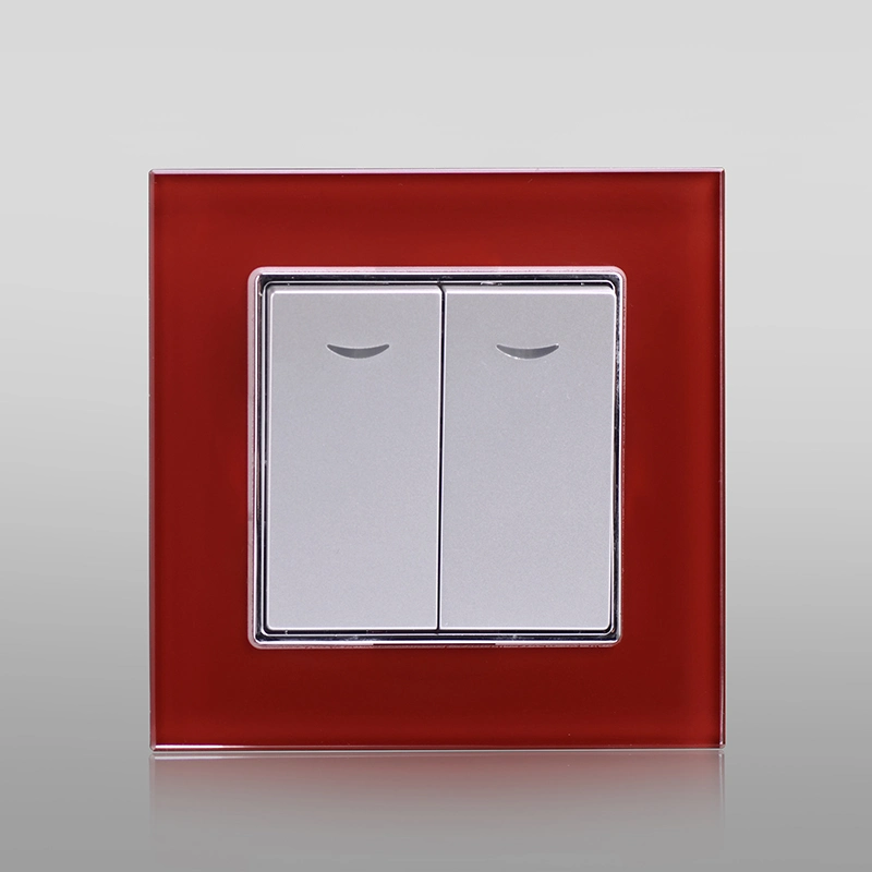 2 Gang Single Double Multi Way Electrical Light Wall Switch With LED Indicator