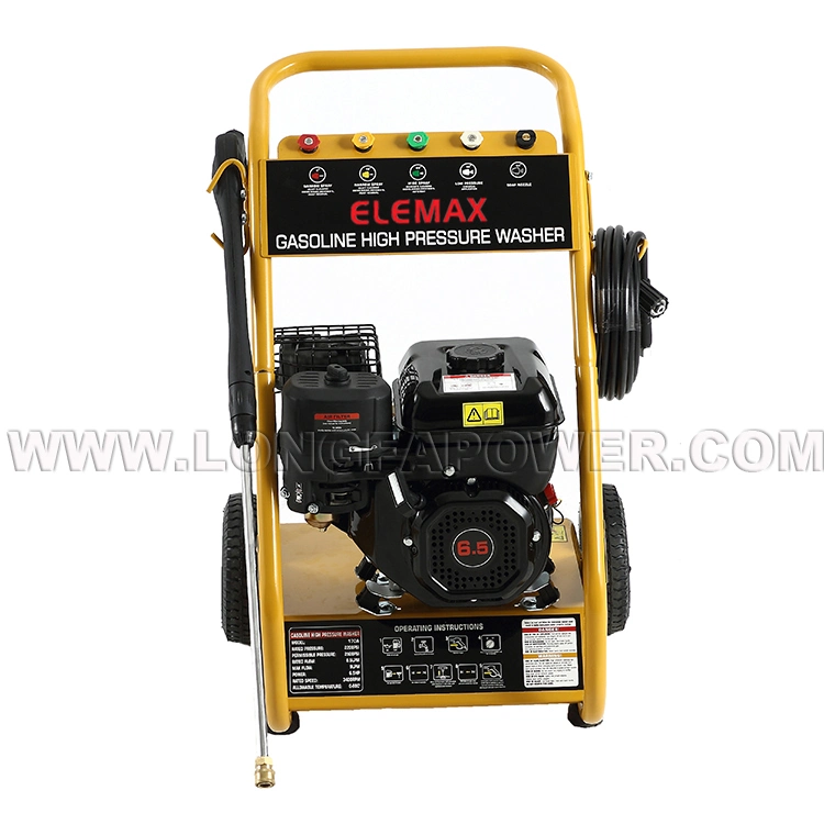 Elemax Factory Supply 180 Bar 2600psi Portable Lighting Household Gasoline High Pressure Washer as Surface Cleaner