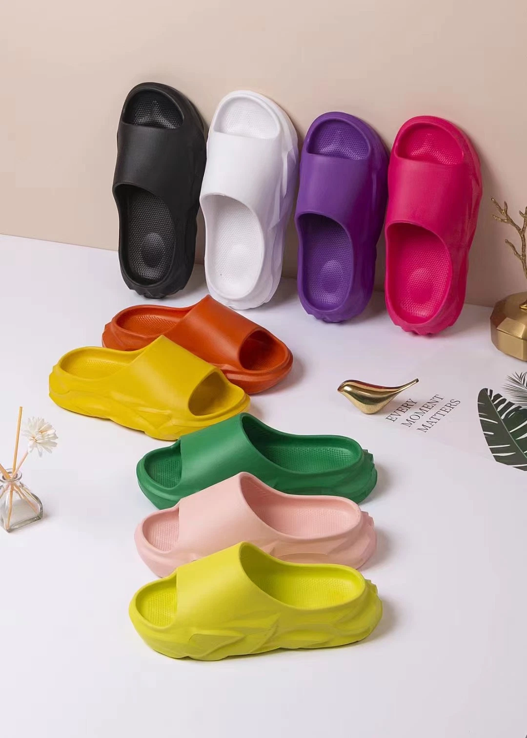 Custom PVC PU EVA Shoes Lightweight Casual Slider Breathable Summer Shower Footwear Slide Sandal Slippers