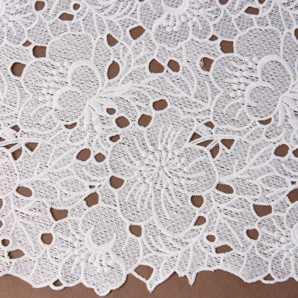 120cm RPET Polyester Guipure Chemical Embroidery Allover Lace