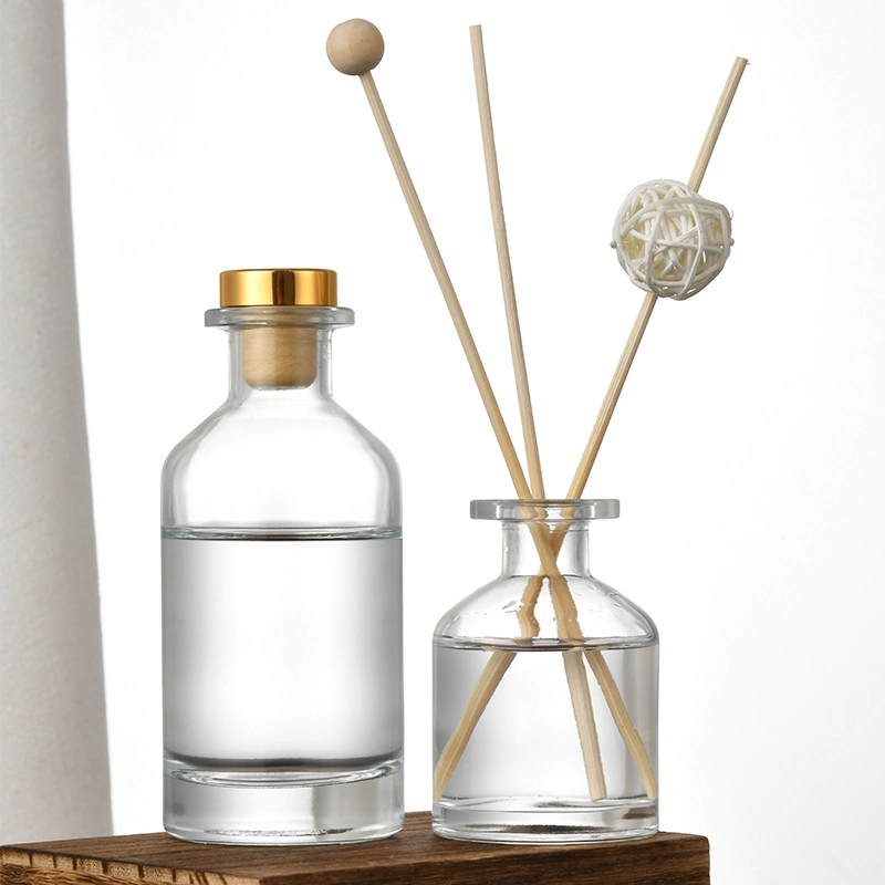 Wholesale/Supplier Free Sample Round 50ml 100ml 150ml 200ml Empty Perfume Reed Diffuser Glass Bottle with Cork Stopper