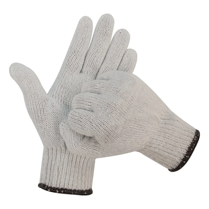 Cheap White Cotton Knitted Safety Working Gloves Industrial Work Glove