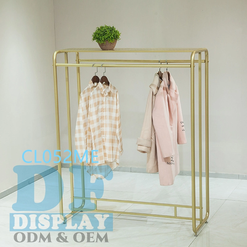 Garment Rack Metal Gold Iron Hanging Garment Stand Clothes Display Rack for Shop Retail Clothing Display Stand