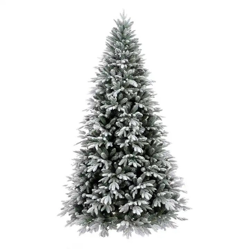 Prelit LED Snowy 7FT Low Price Dense with Pine Conechristmas Tree PE PVC Mixed Xmas Tree