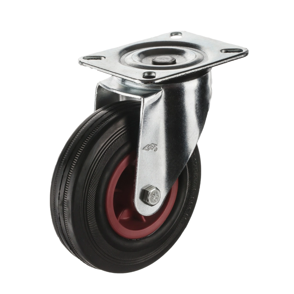 Swivel Black Rubber Caster Wheels for Garbage Bin Series