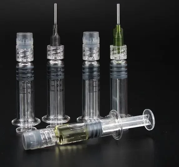 Empty 1ml 2.25ml 3ml 5ml Glass Syringe for Oil Injection