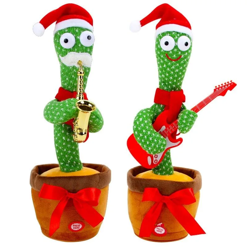 LED Dancing Talking Cactus Plush Toys Stuffed Electric Dancing Cactus