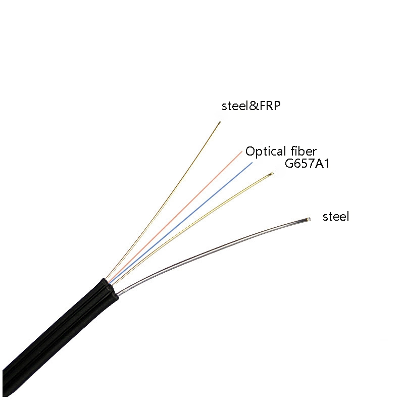 El cable de fibra óptica GJYXCH cumple con el estándar YD/T1997-2009 con largo intervalo Chaqueta de PE doble