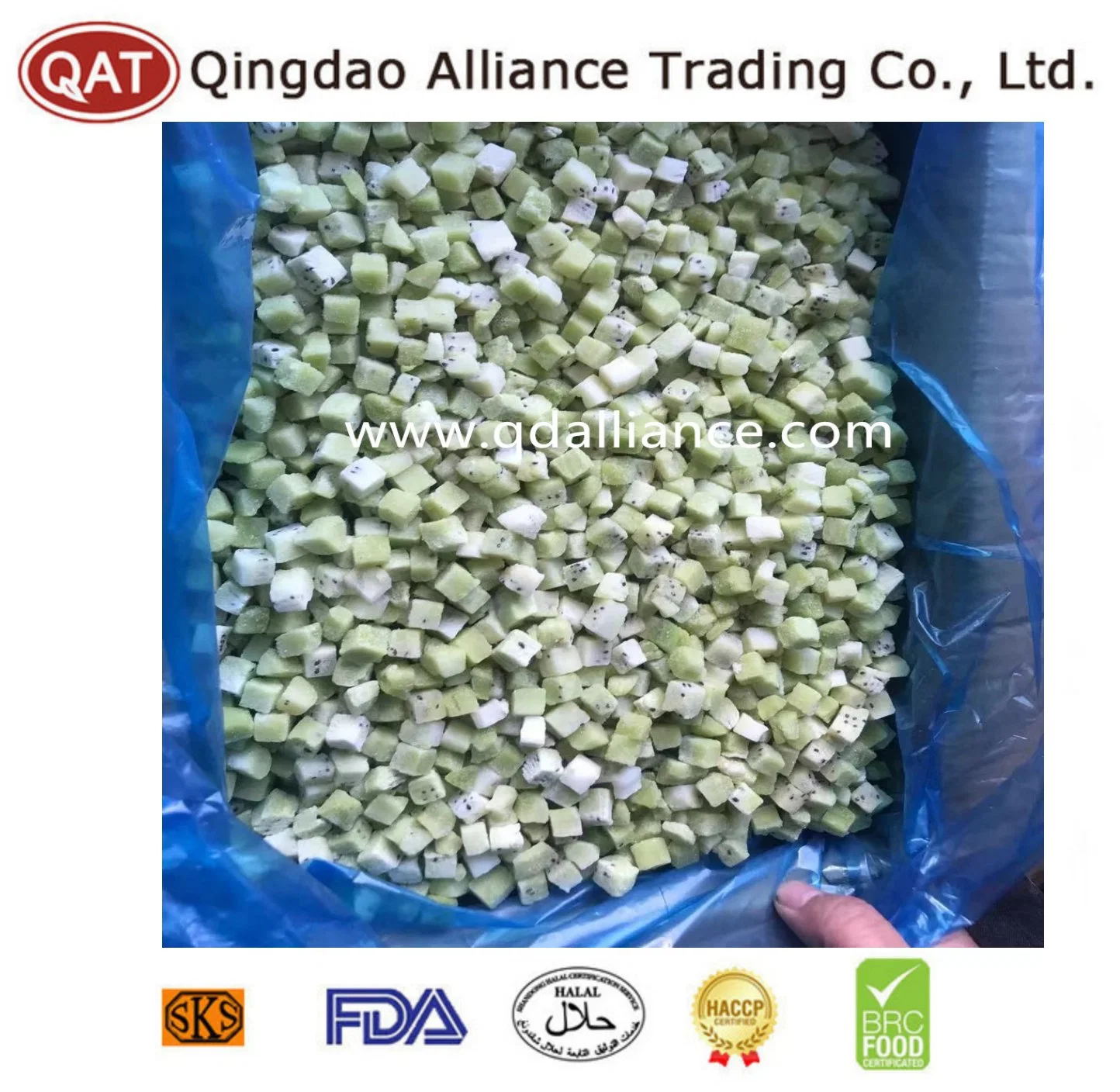 Wholesale/Supplier Bulk IQF Fruits Frozen Kiwi Dice for Exporting with Brc Certificate