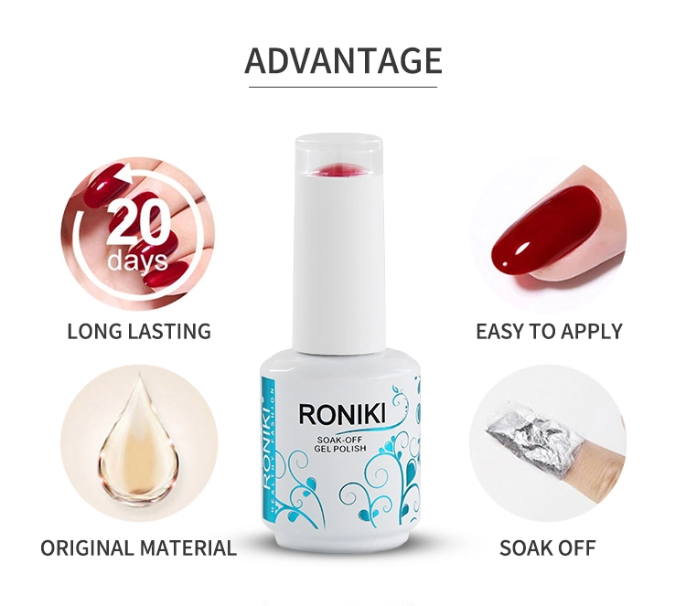 Roniki Gel Polish Private Label Soak off personalizados de esmalte de uñas de gel UV Gel Polish