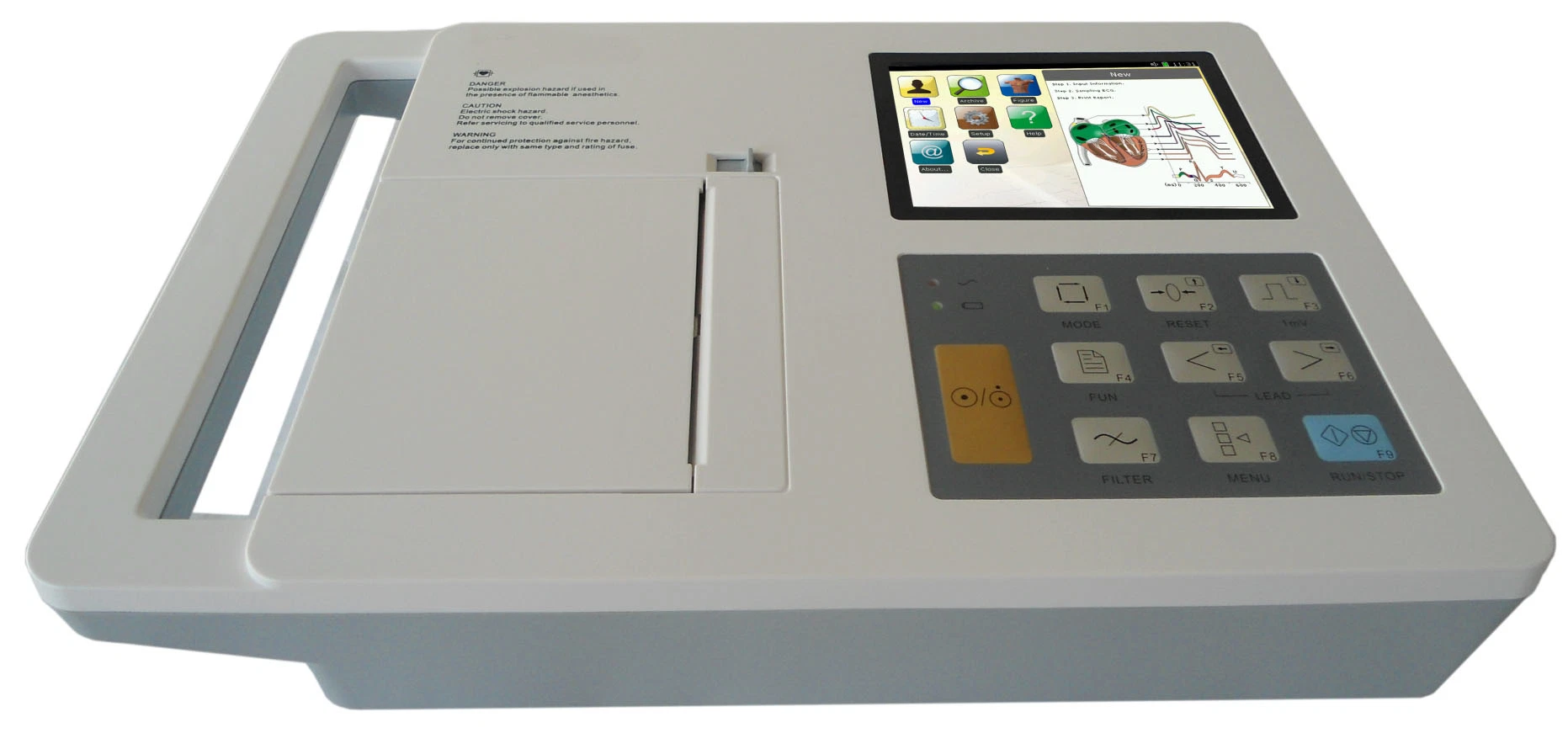 Mn-ECG004 Digital Touch Screen EKG ECG Machine with Printer for Hospital ICU Room Use