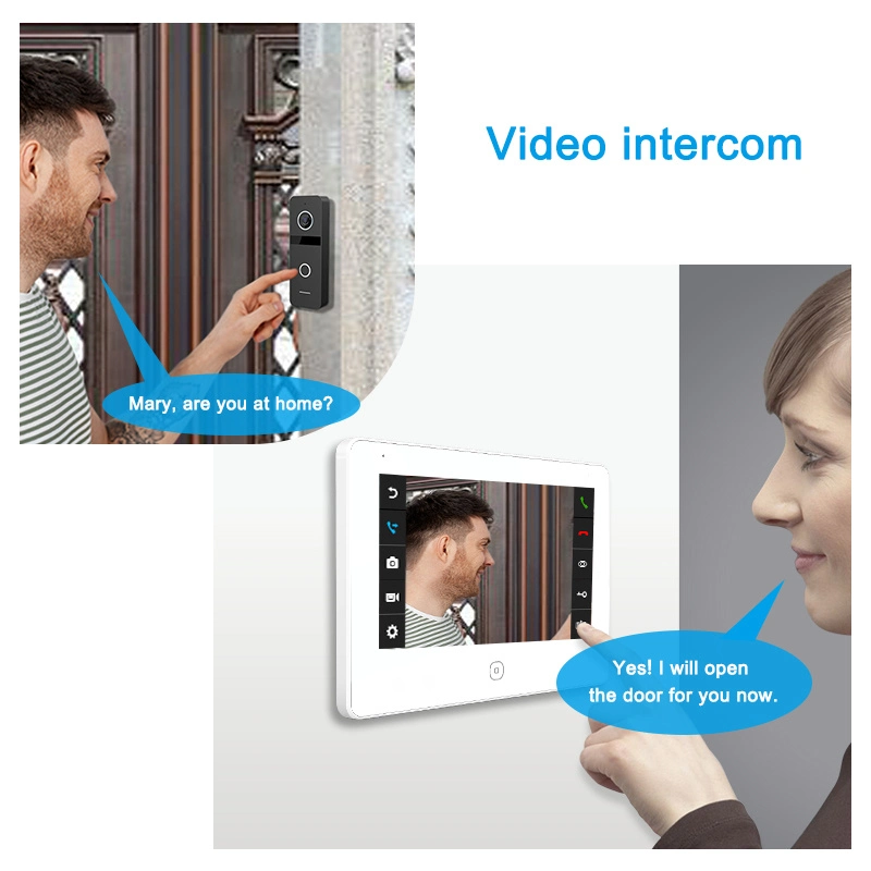 4-Draht Türklingel Video-Intercom Audio-Türsprechanlage mit 7"HD-Bildschirm Türklingel Sicherheit Zu Hause