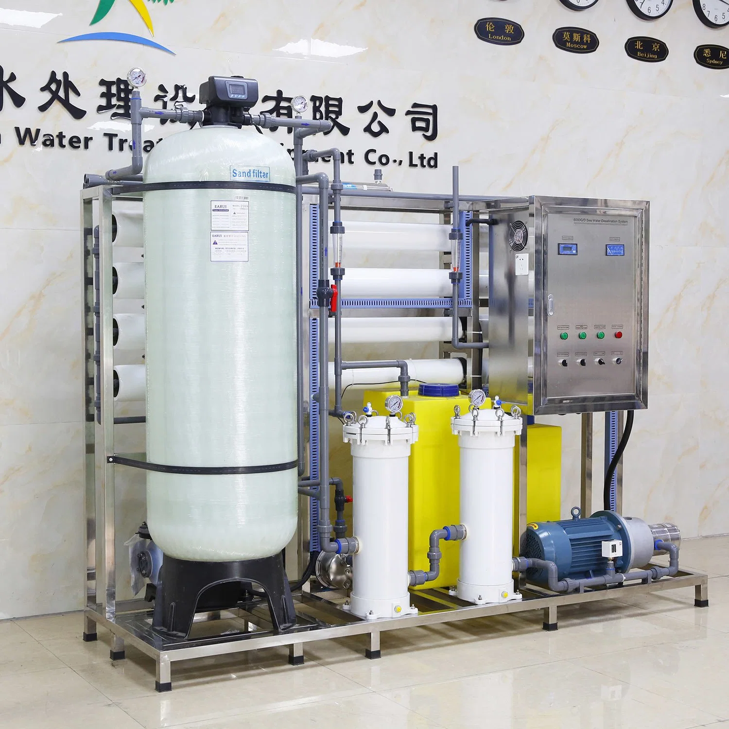 High Salinity Desalination Sea Water Desalination Plant, Seawater Treatment Equipment for Steam Boiler on Boat Ship Yatch 1000lph