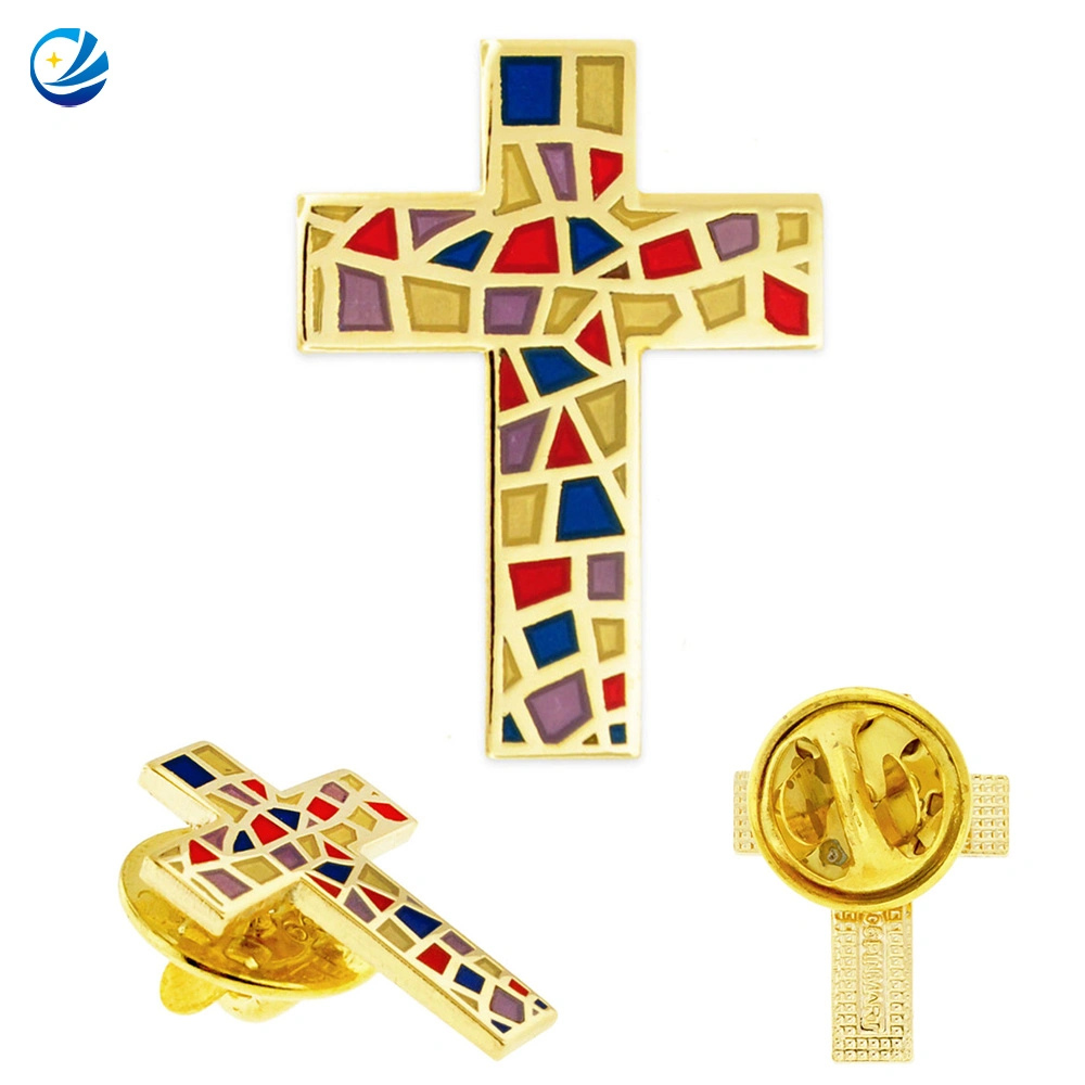 Productos profesionales esmalte duro PIN Badge Religión religiosa Krumi Christian Pins Craft souvenir regalo con diseño artístico