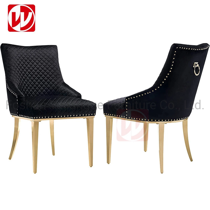 Nordic Wholesale Market Silver Stainless Steel Home Chair Luxury Restaurant Dining Chair with Ring