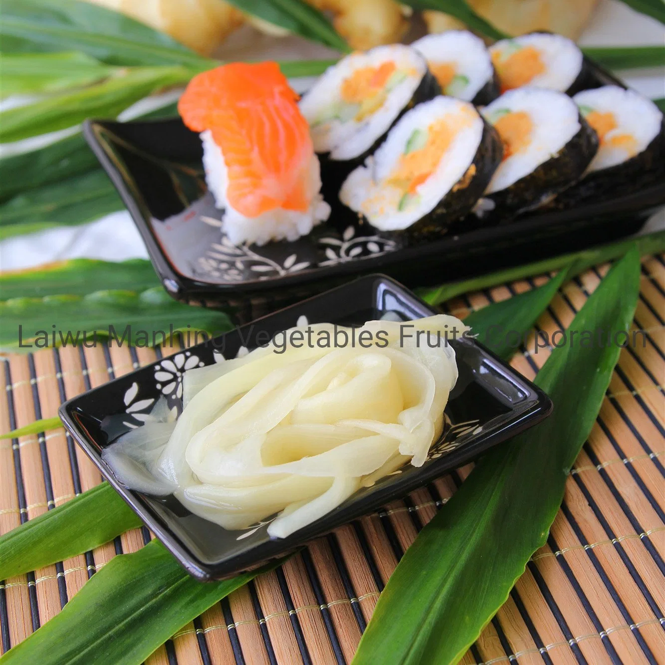 Japanese Pickled Sweet Shredded Pink White Sushi Ginger in Pails