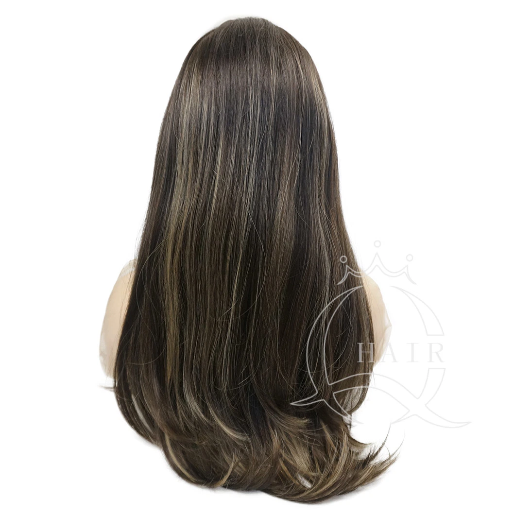 Good Quality Lace Wig Series Dark Brown with Highlight Lace Top Pony Wig / Ponytail Wig / Wonder Wig / Sport Wigs