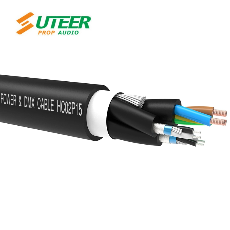 Combination Cable Power 3G2.5 + 4 X 110 Ohm DMX Hybrid Cable