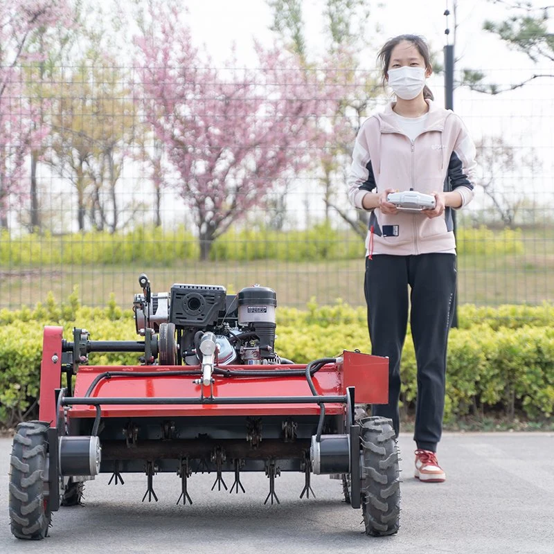 Robot de control remoto con ruedas, giro cero, codorniz para césped, cortacéspedes Maquinaria de jardín para el cortador de cepillo de hierba