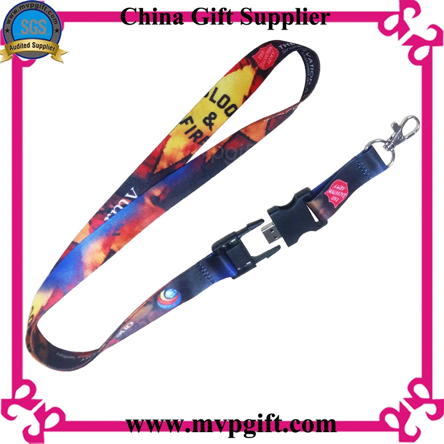 2017 Polyester Lanyard with Badge Reel for Company/School