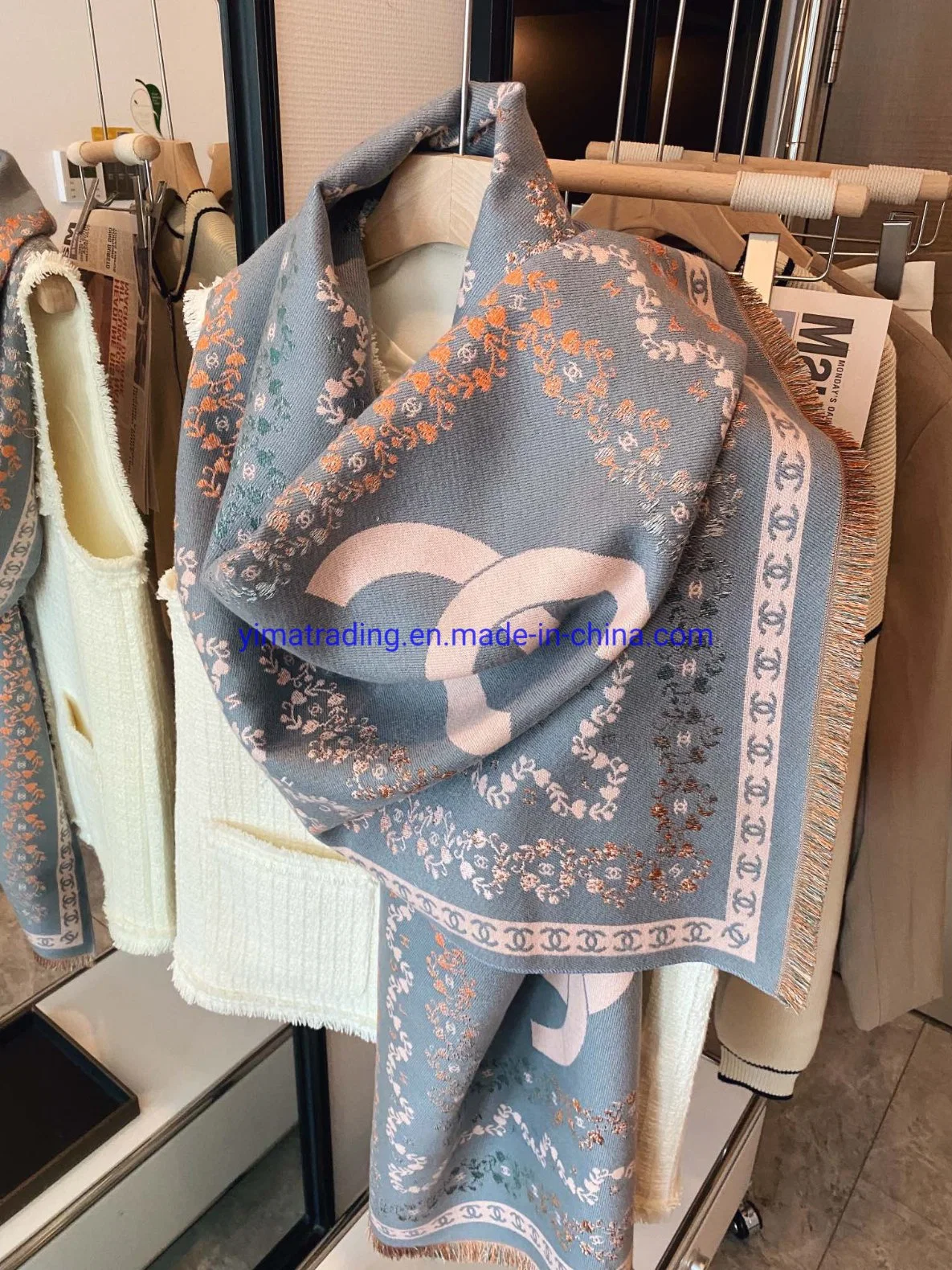 Wholesale/Supplier Branded Scarf Silk Scarf Replica CH&agrave; N&eacute; L''s Ladies Scarves Women Shawl Soft Embroidery Letter Merino Wool of Designer Scarfs