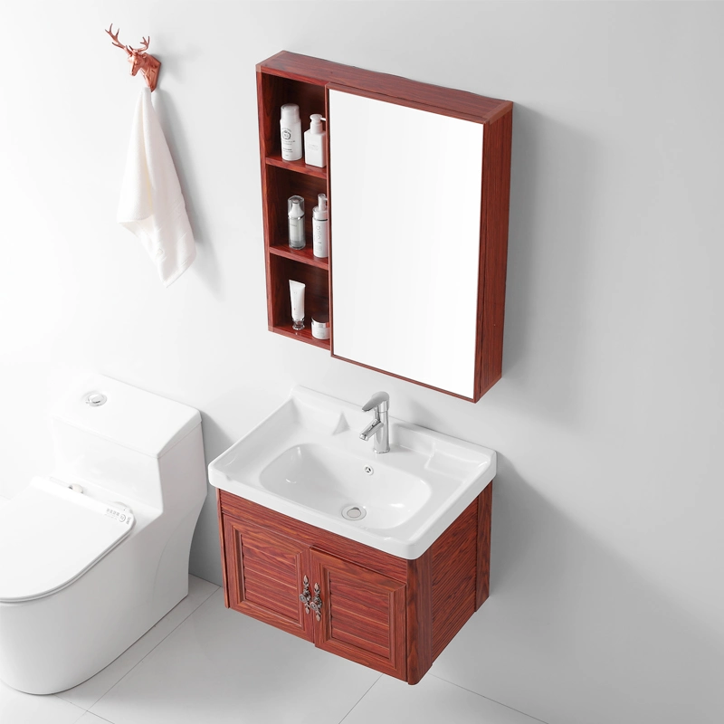 Joinin Aluminum Bathroom Vanity Cornered Bathroom Furniture with Mirror 600mm