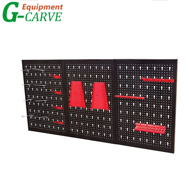 Wall Mounted Storage Peg Board Panel Hanging Tools Metal Stand Display