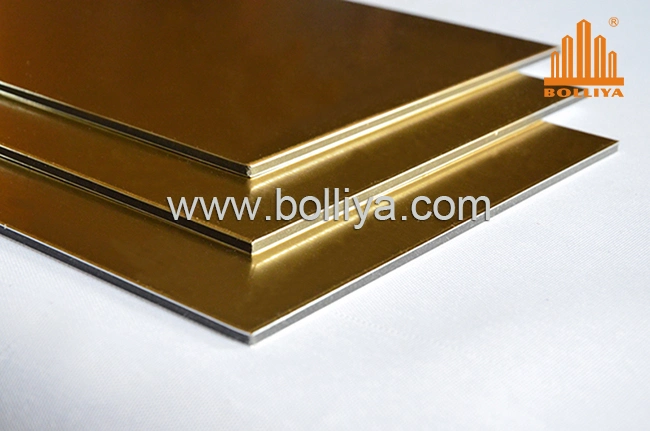 Silver Gold Golden Mirror Brush Brushed Hairline Aluminium Composite Material