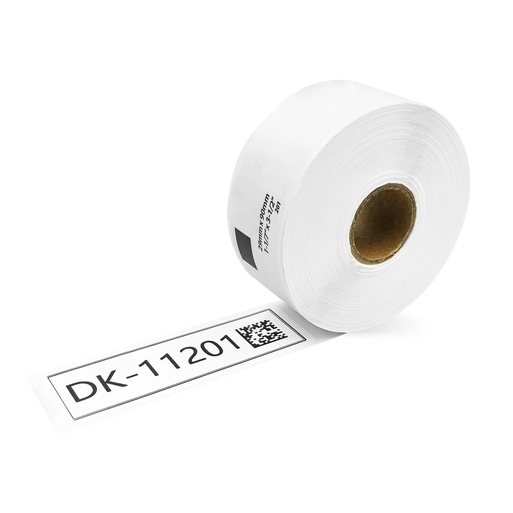 Cinta de papel compatible Brother serie DK Dk11201 DK-11202 (Negro sobre papel de color)