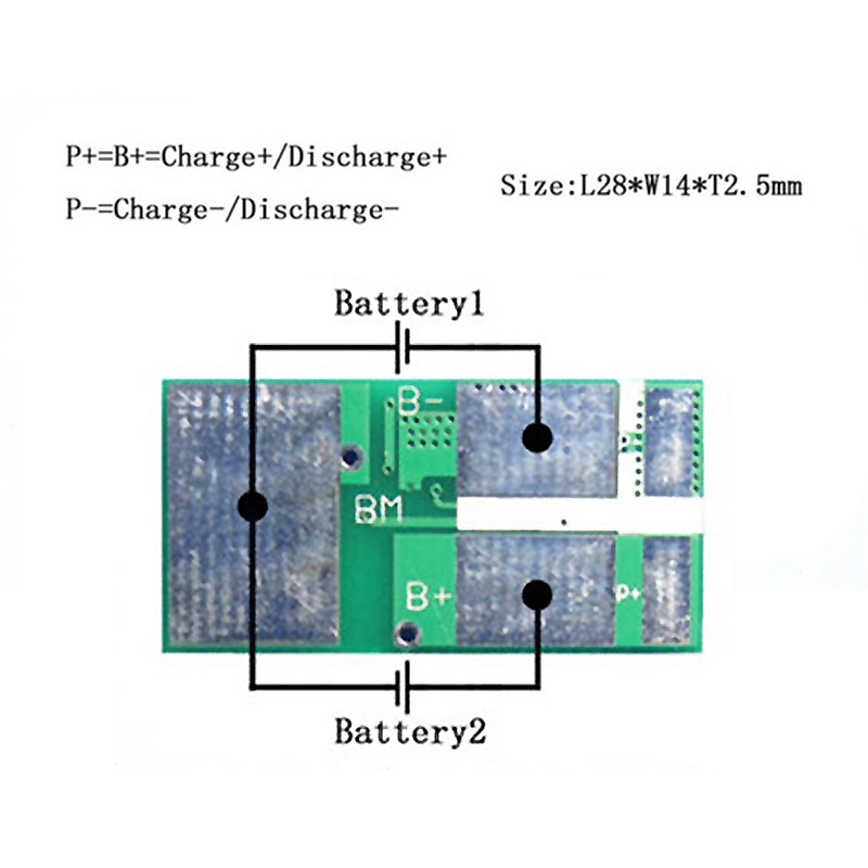 Lithium Battery Protection Circuit Module for 7.2V 7.4V BMS with 2s 12A