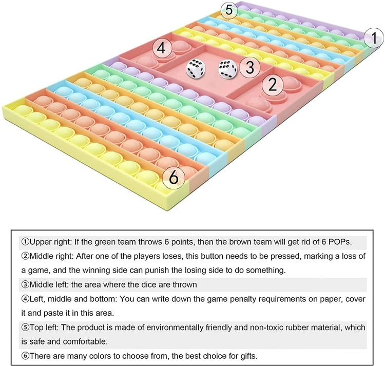 Big Size Push Pop Chess Board Game Stress Relief Sensory Pop Fidget Toy