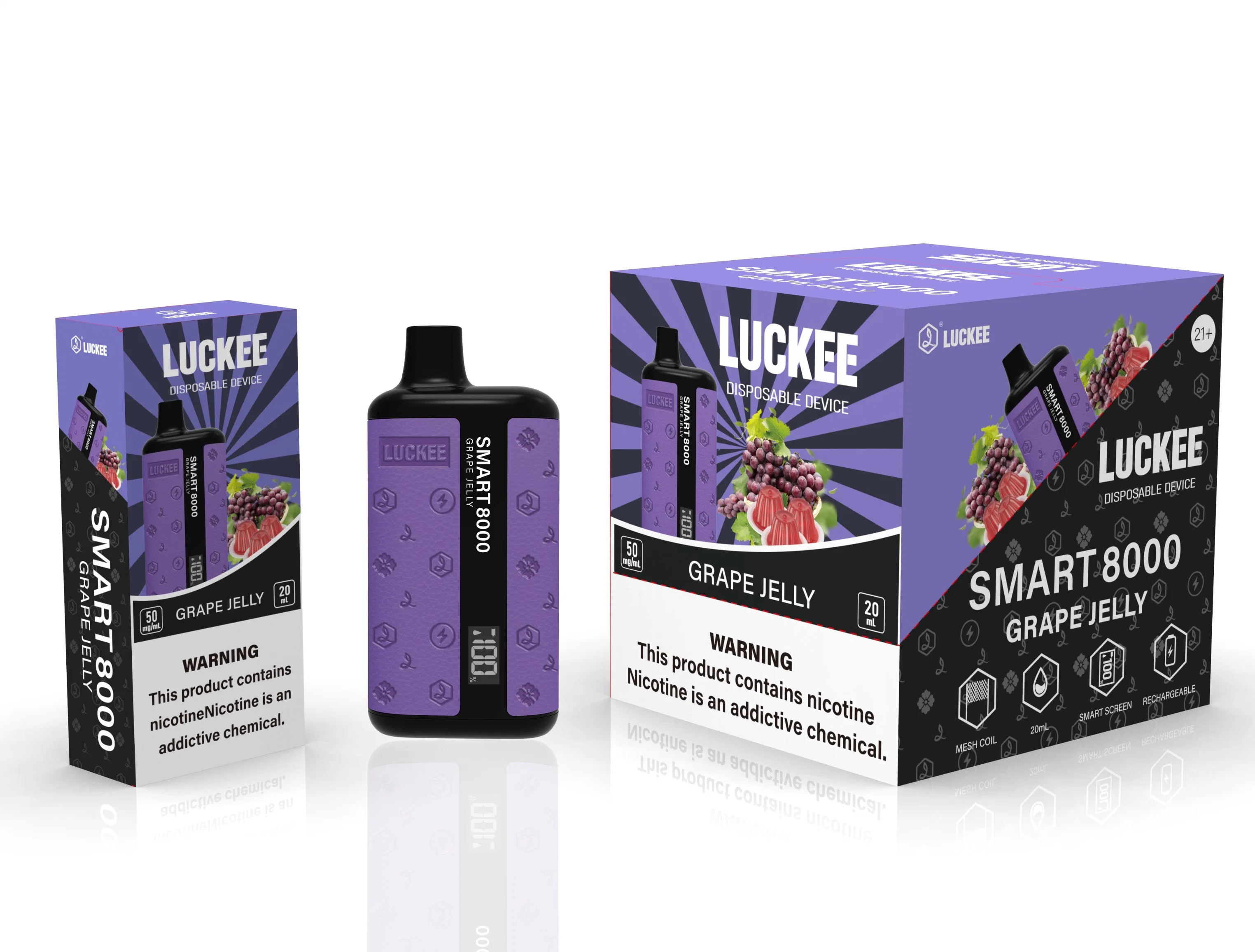 2023 Smart Screen Disposable/Chargeable Vape Pen Luckee Smart8000 Funky Republic