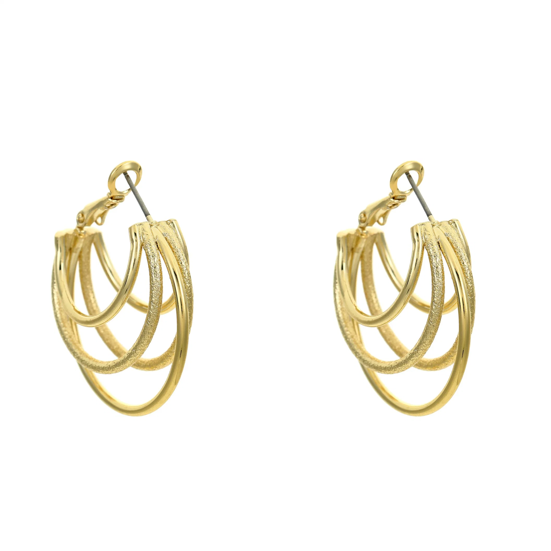 Metal Multi-Layer Large Ear Hoop Niche Unique Earrings 2023 New Tide Female French Retro Ear Accessories